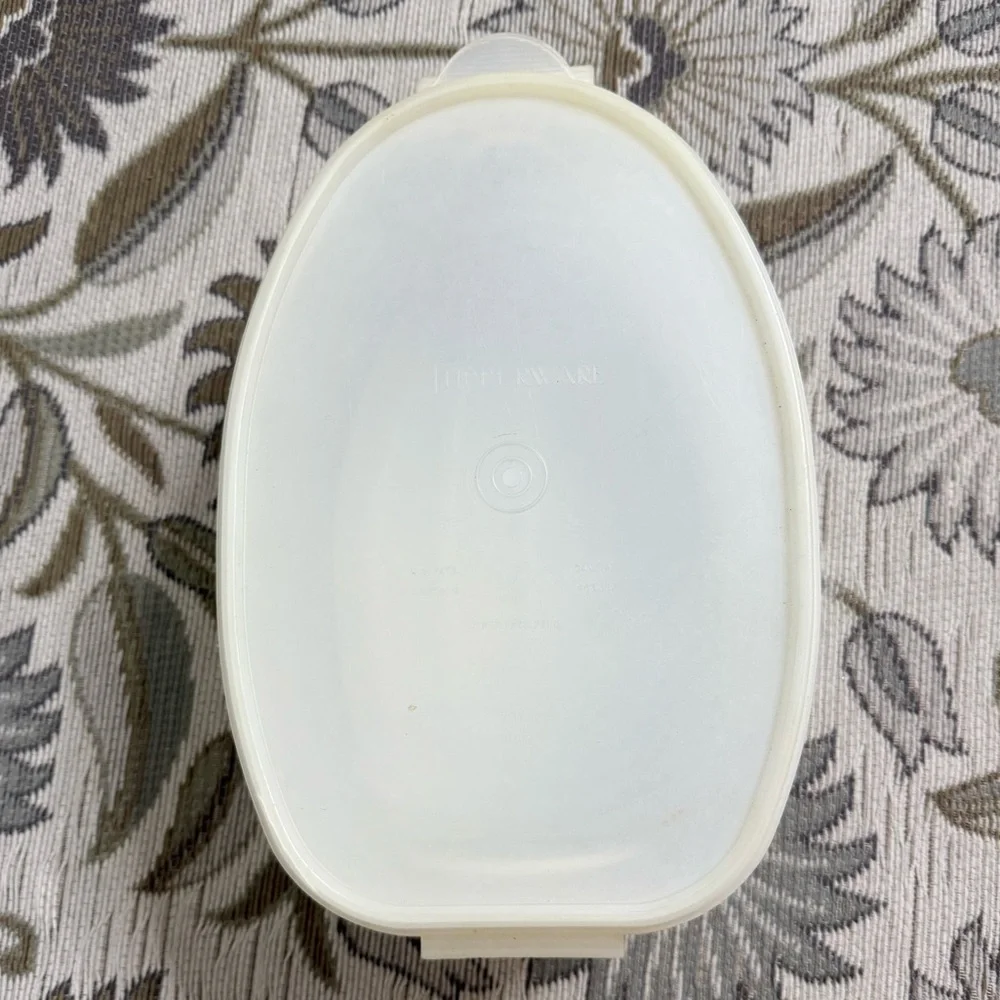 Vintage Tupperware Flavor Saver Ham Chicken Meat Keeper Container Clear